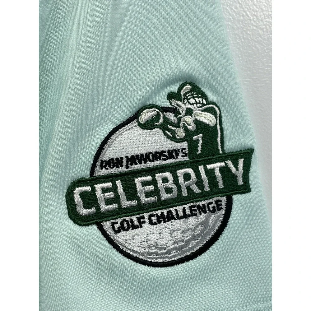 Tiger Woods Collection / Nike Mens Large Teal Striped Golf Polo Shirt (BB37)NWTs